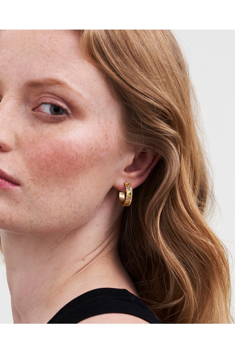 Blackberry Bramble Gold Hoop Earrings, Alternate, color, Gold