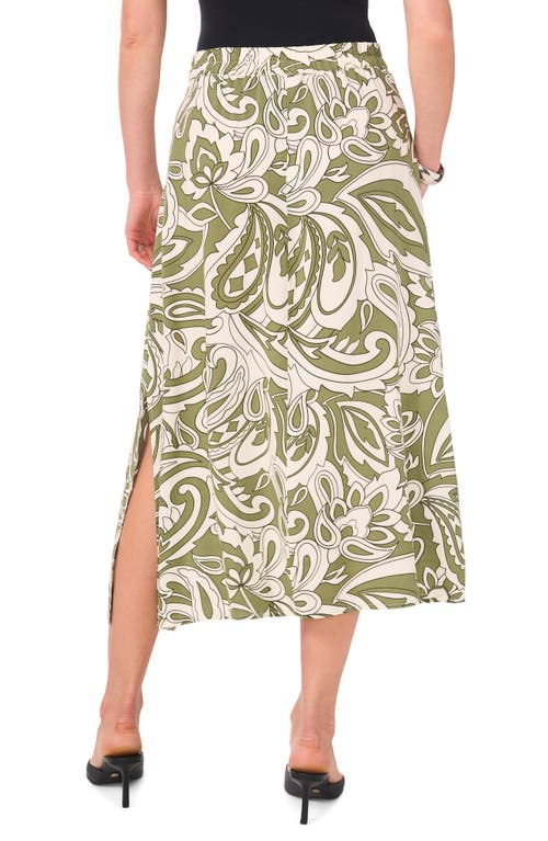 Halogen ® Side Slit Midi Skirt In Clover Swirl