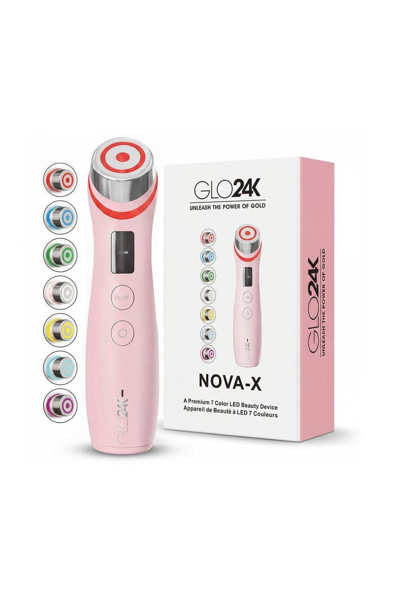 NOVA-X 7 Color LED Skincare Device with Intelligent Voice Guidance, Main, color, Pink