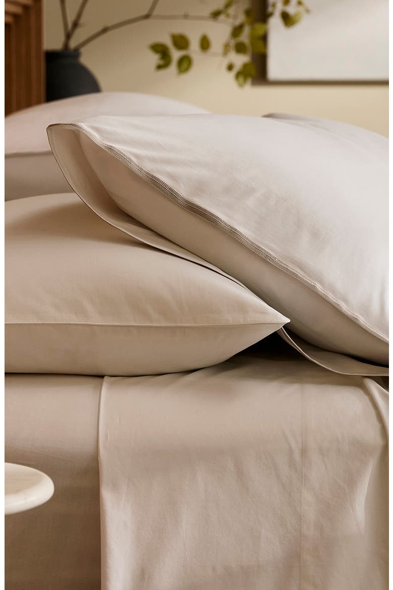 Signature Trielle Set of 2 Pillowcases, Alternate, color, WHITE/ PEWTER/ OAK