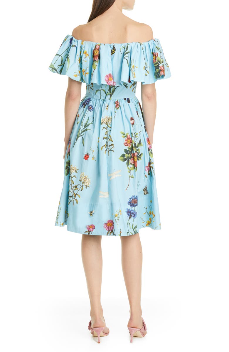 Oscar de la Renta Floral Off the Shoulder Dress, Alternate, color, 