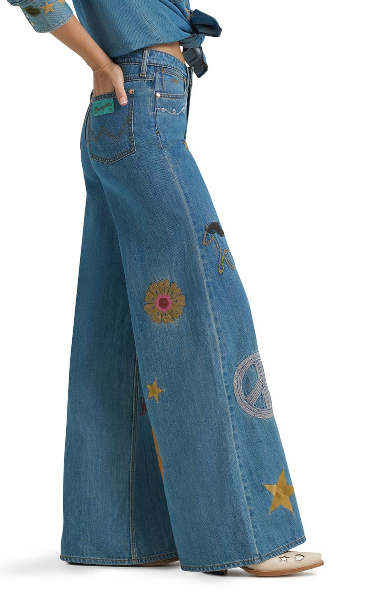 Wrangler x Lainey Wilson Embroidered Cheeky Wide Leg Jeans, Alternate, color, 