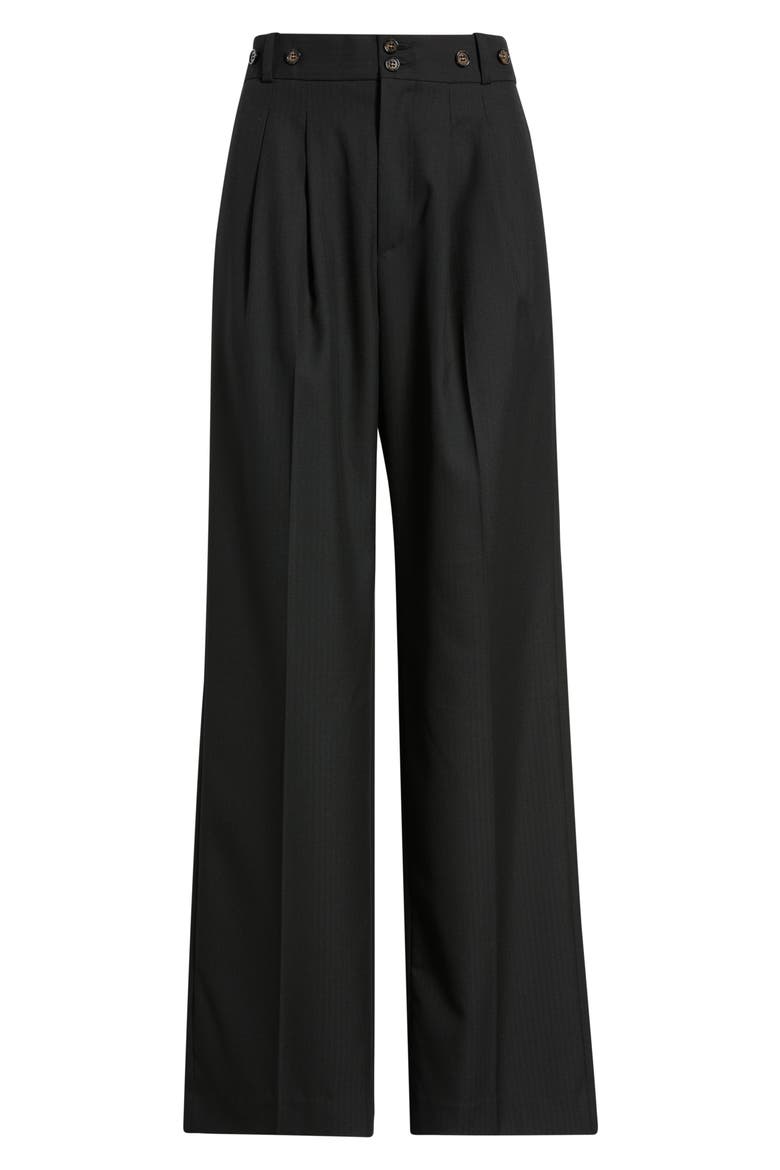 Olivia Wide Leg Pleated Pants, Alternate, color, BLACK