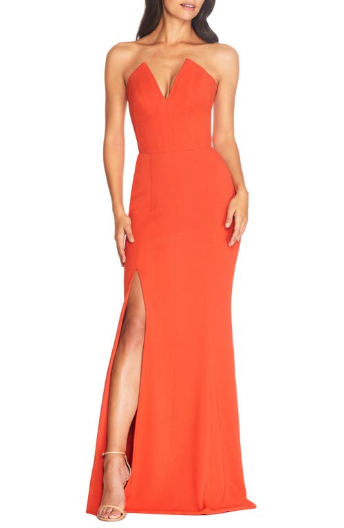Dress the Population Fernanda Strapless Evening Gown in Poppy 