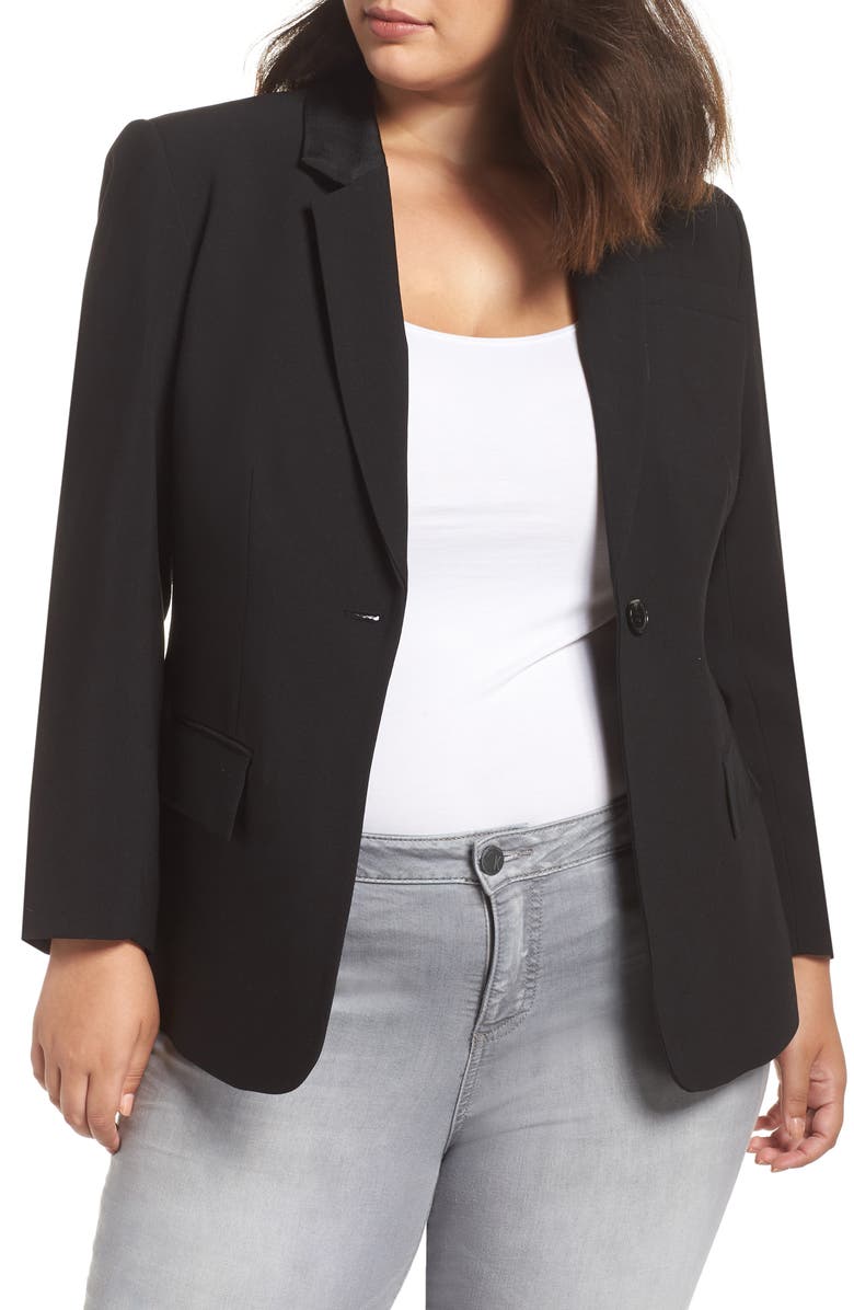 1.STATE One-Button Stretch Crepe Blazer, Alternate, color,