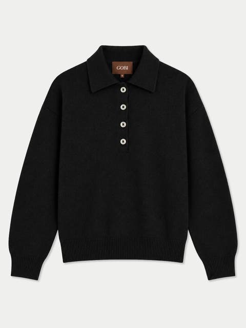 Cashmere Polo-collar Sweater