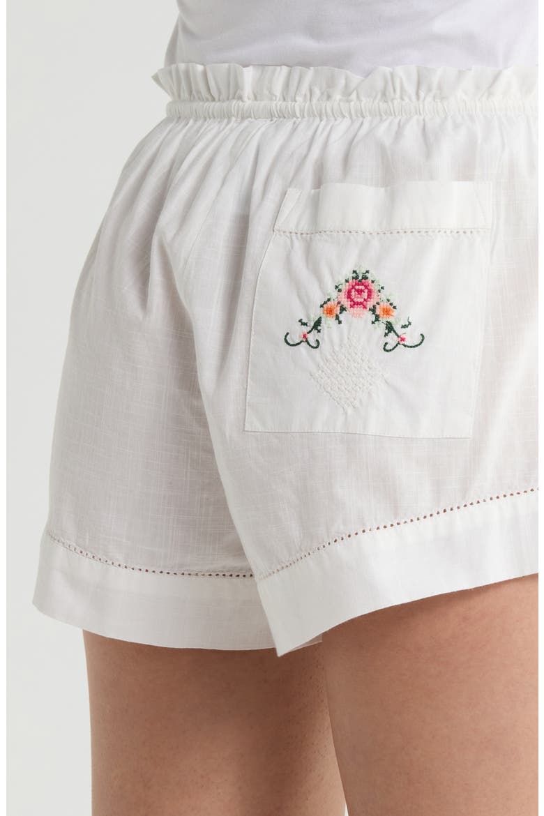 Orphee Cotton Pajama Shorts, Alternate, color, ECRU