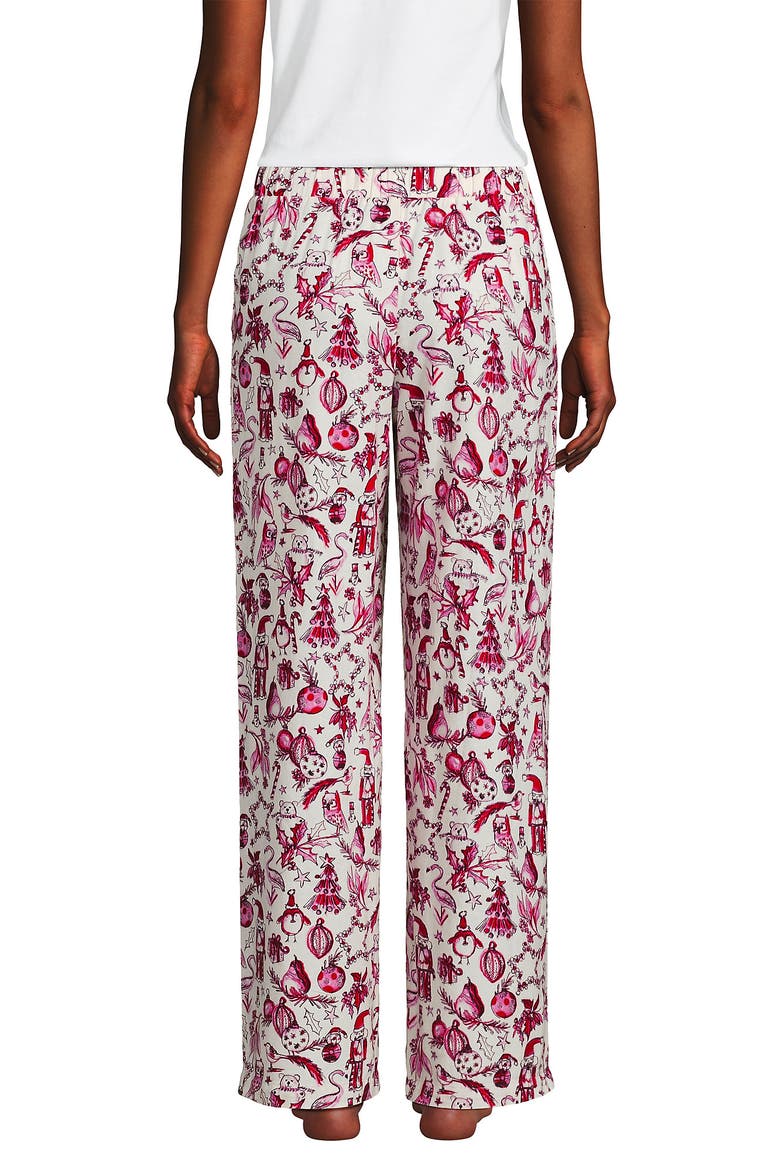 Print Flannel Pajama Pants, Alternate, color, Pink/Red Festive Critters