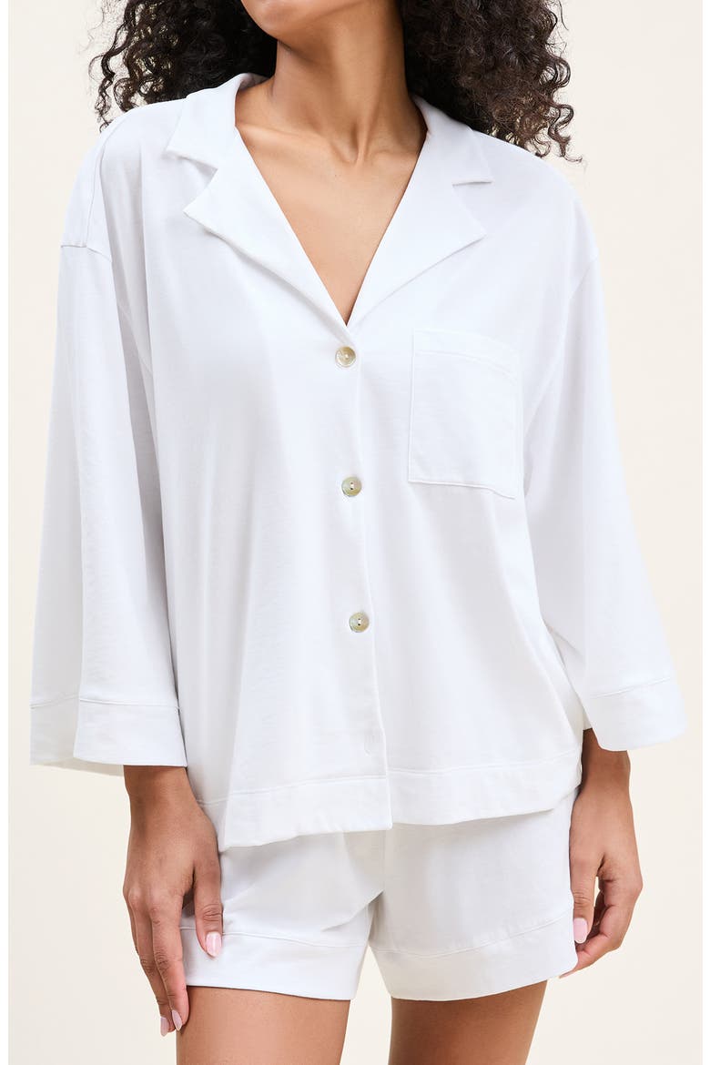 Olivia Pima Cotton Short Pajamas, Alternate, color, WHITE