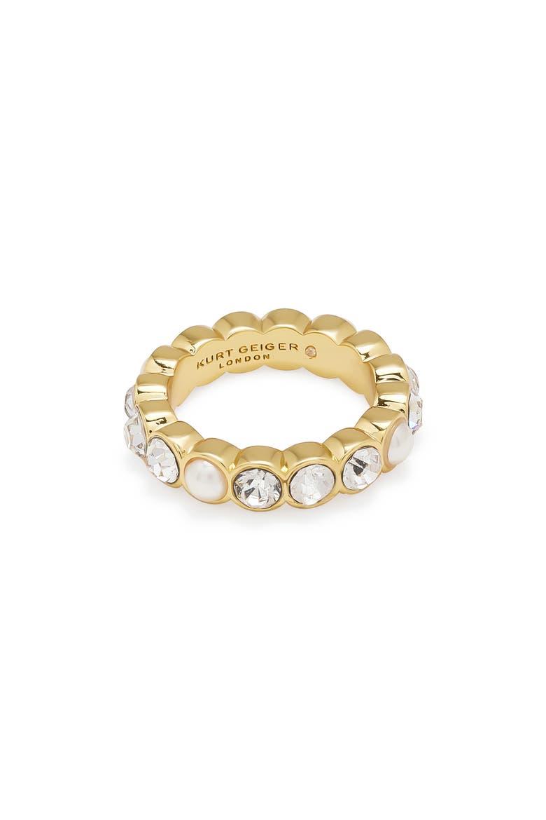 Crystal & Faux Pearl Eternity Ring, Alternate, color, PEARL