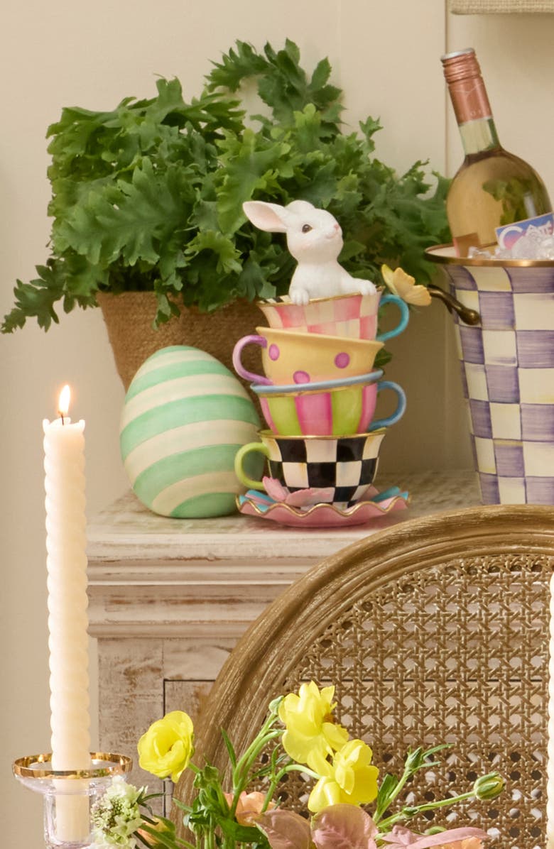 MACKENZIE CHILDS Mint Stripe Mini Egg, Alternate, color, Green