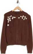 Adrianna Papell Floral Appliqu Cardigan