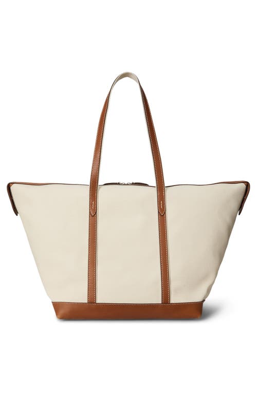 Polo Ralph Lauren Bellport Leather-trimmed Canvas Tote Bag