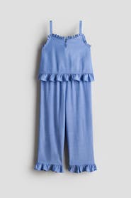H&M 2-piece ruffle-trimmed seersucker set