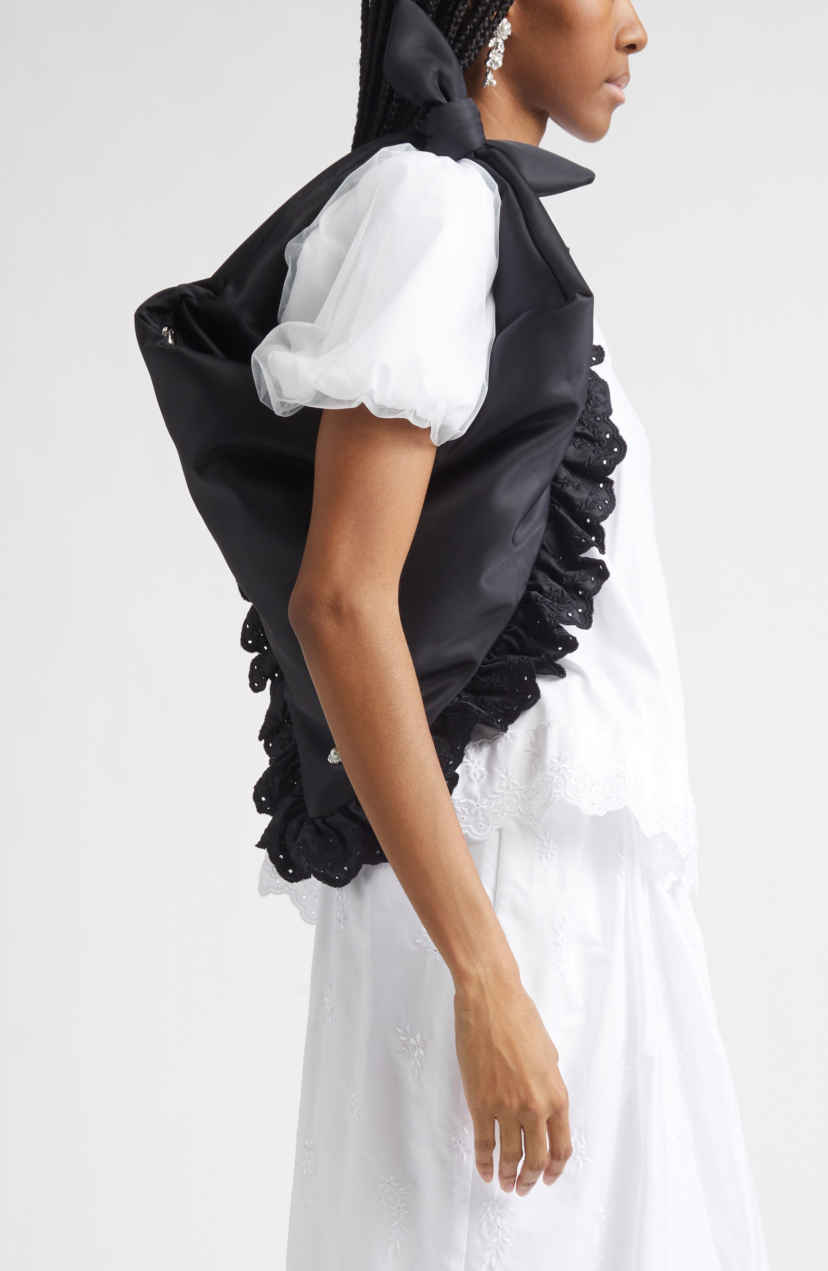 Simone Rocha Pillowcase Satchel, Alternate, color, Black