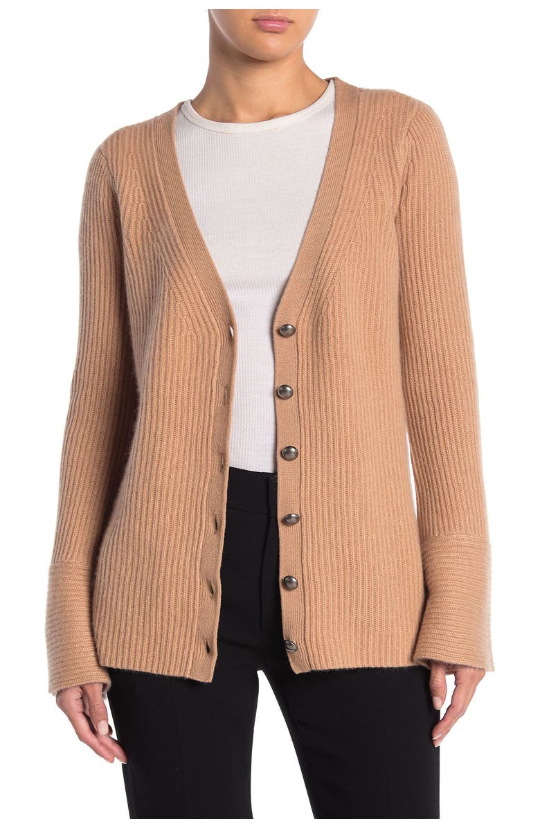 Magaschoni Bell Cuff Cashmere Cardigan, Main, color, 