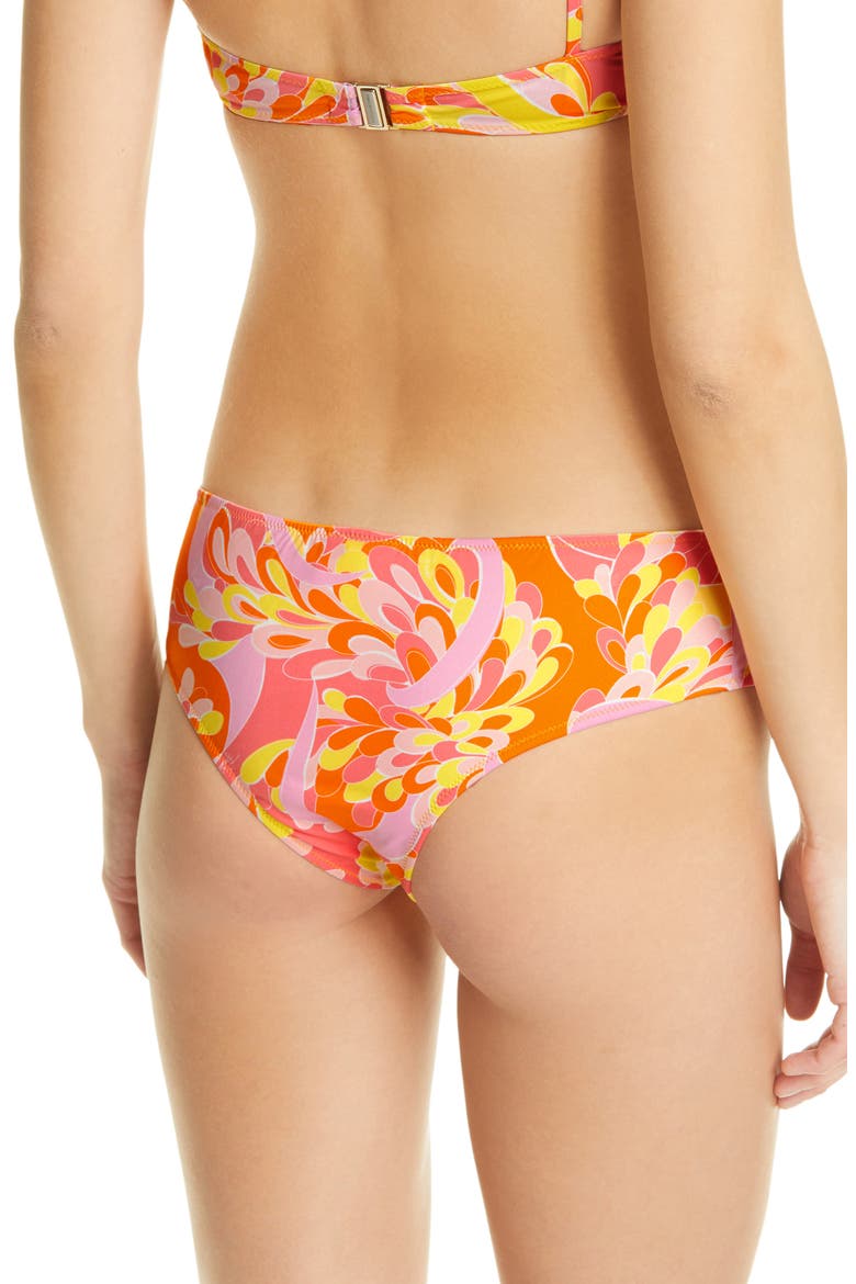 Lily Print Bikini Bottoms, Alternate, color, CORAL YELLOW
