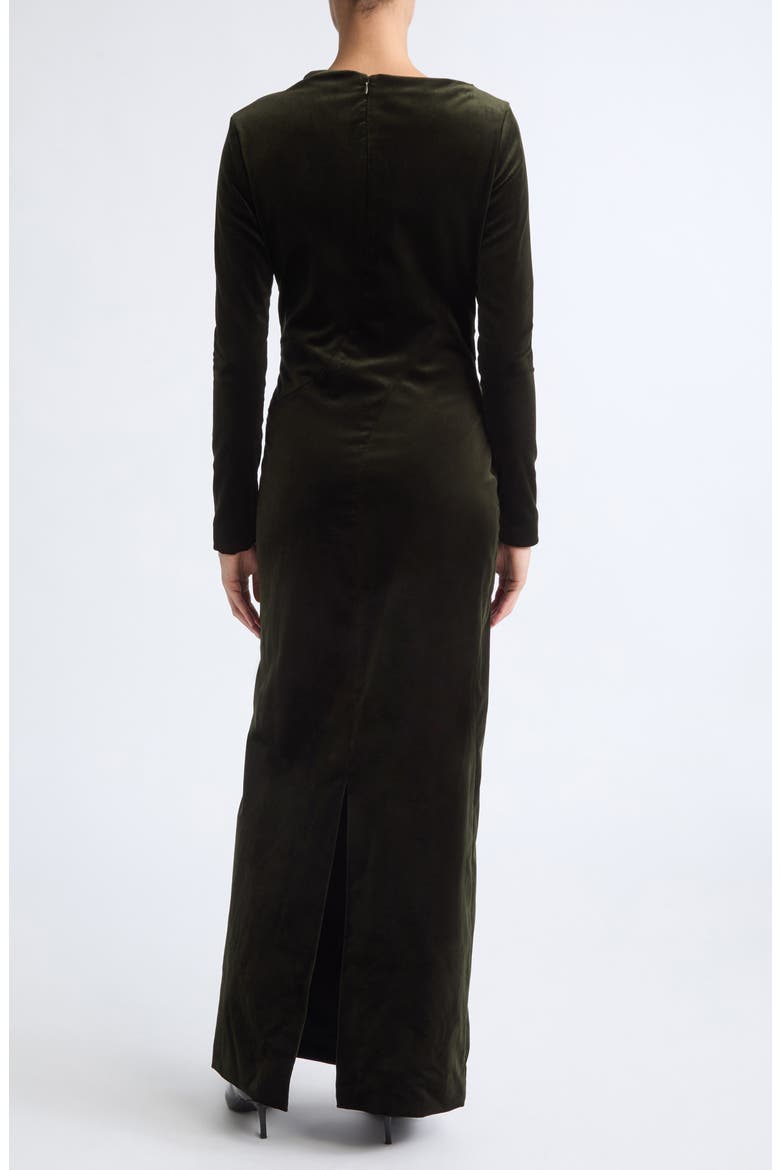 Stretch Velvet Ankle Dress, Alternate, color, UTILITY