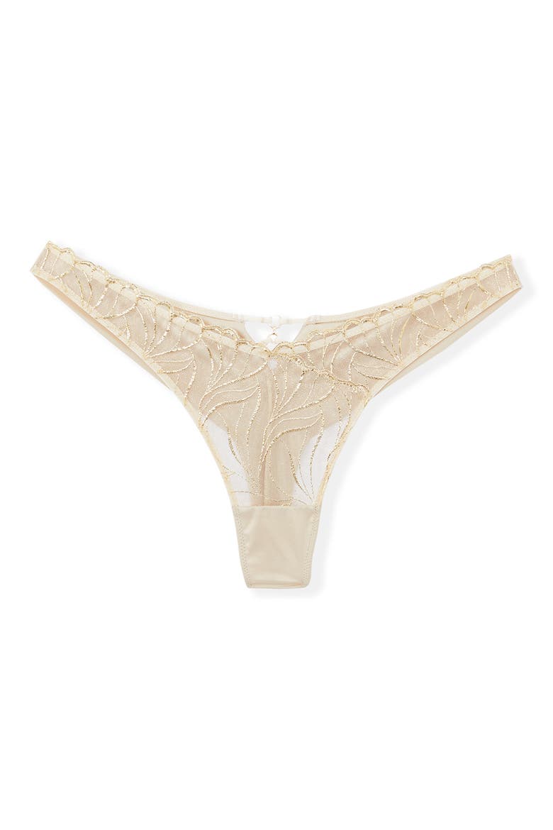 Envolee Tanga Panties, Alternate, color, BEIGE/ GOLD