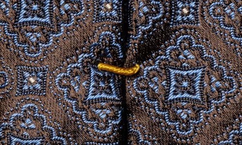 Eton Medallion Silk Tie In Brown