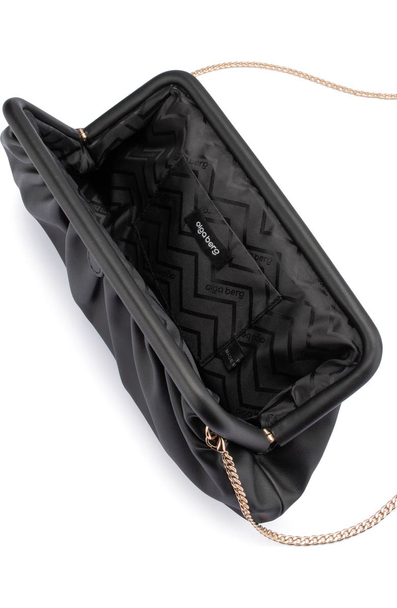 Olga Berg Catherine Frame Clutch, Alternate, color, Black