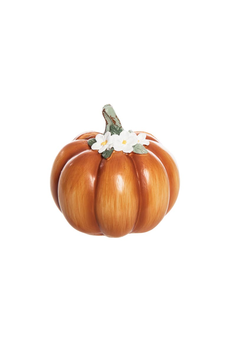 Harvest Pumpkin Card Holder Small Decorative Figurine 3", Main, color, Orange