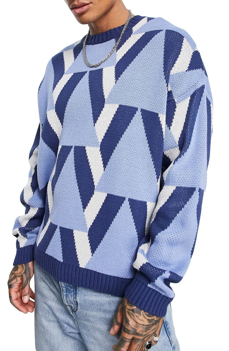 ASOS DESIGN Oversize Jacquard Sweater, Main, color, 