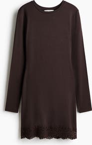 H&M Lace-trimmed Jersey Dress