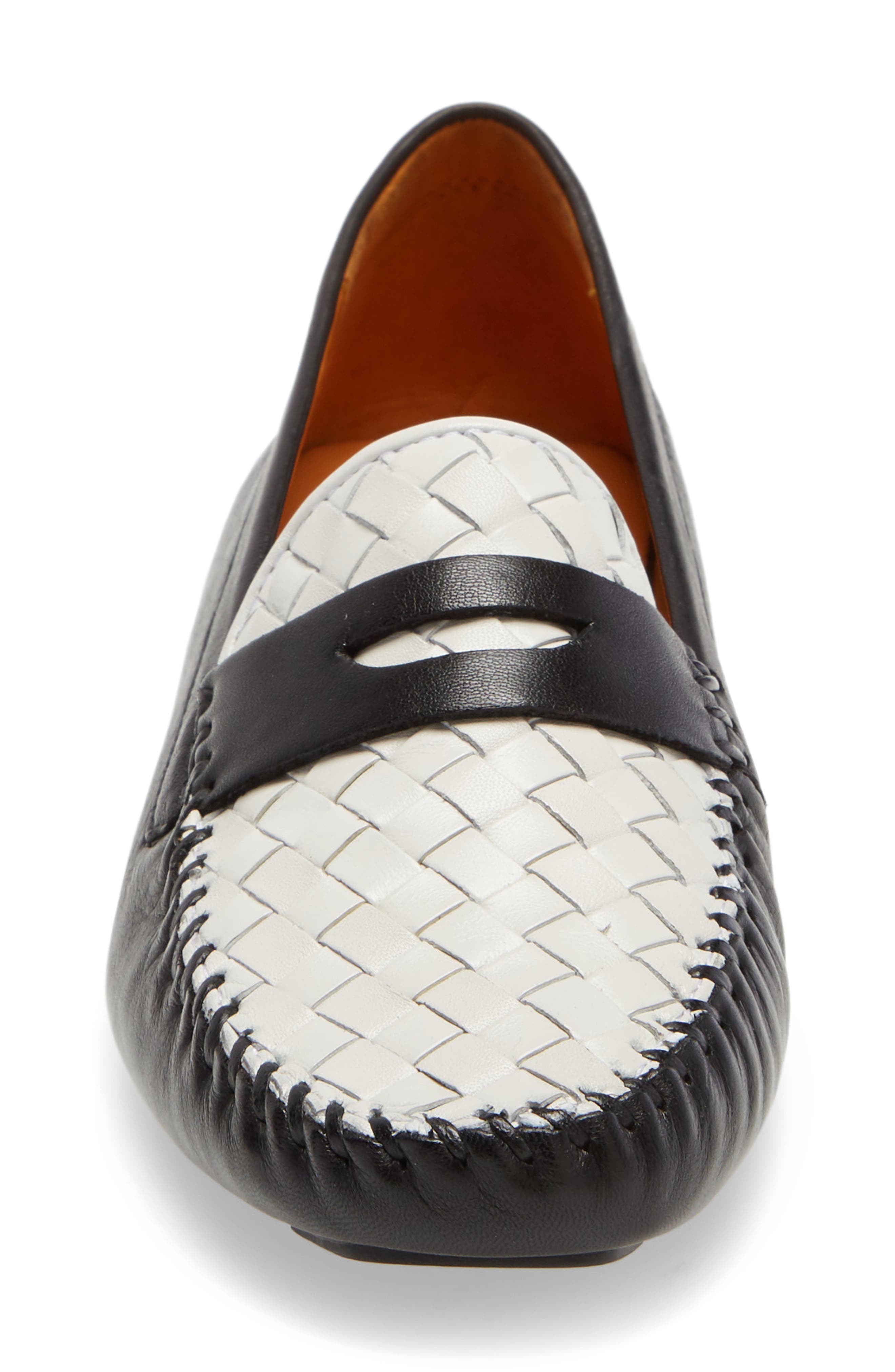 Robert Zur 'Petra' Driving Shoe, Alternate, color, Black/ White