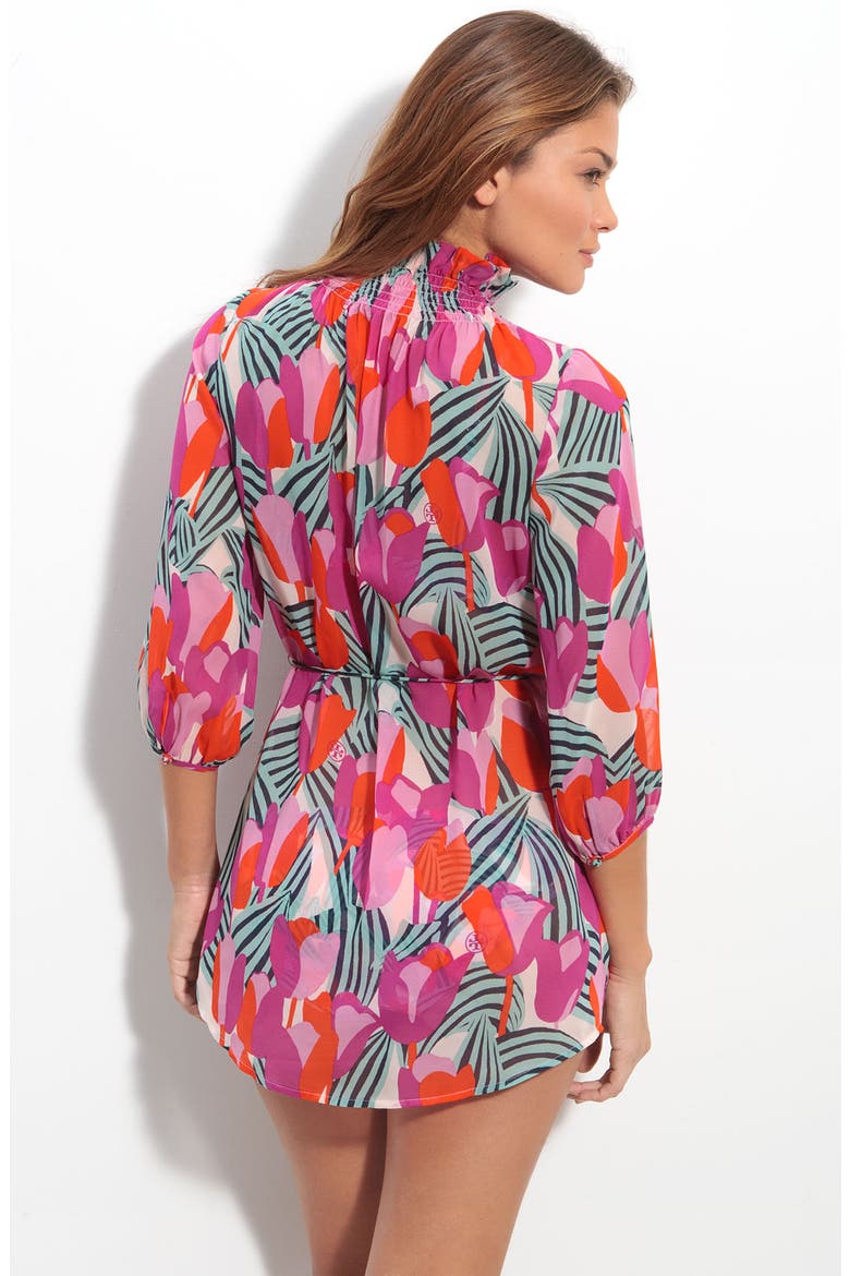 Print Silk Cover-Up Tunic, Alternate, color, BALLET PINK