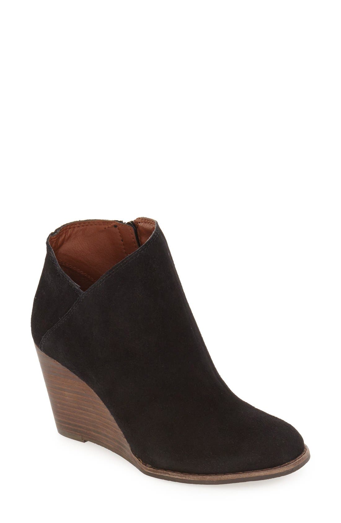 Lucky Brand 'Yakeena' Zip Wedge Bootie, Main, color, 