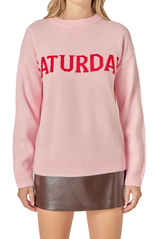 English Factory Weekday Motif Sweater In Pink
