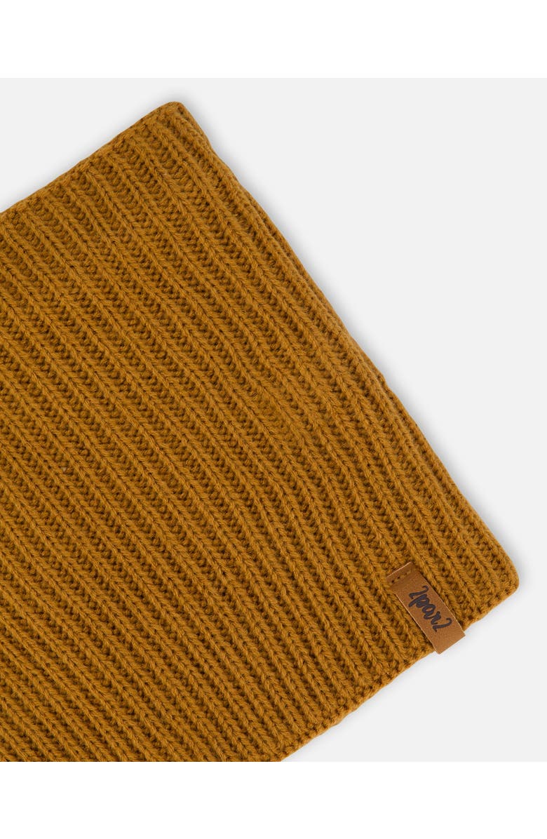 Deux par Deux Baby Boy Mid-Season Knit Neck Warmer, Alternate, color, Brown Pecan