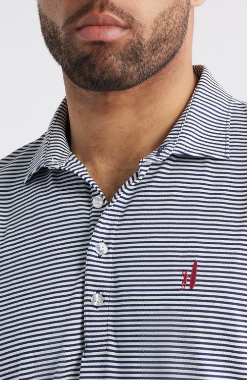 Johnnie-o Dru Stripe Performance Polo In Blue