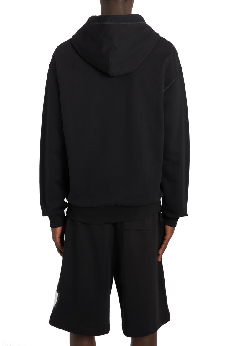Logo Plate Cotton Hoodie, Alternate, color, N0000 NERO