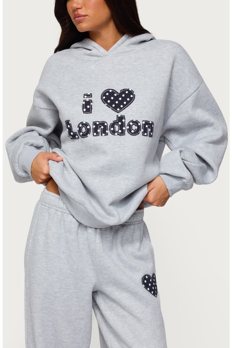 I Heart London Hoodie, Main, color, GRAY-MELANGE