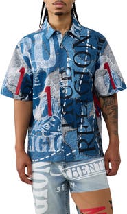True Religion Cotton Poplin Short Sleeve Shirt