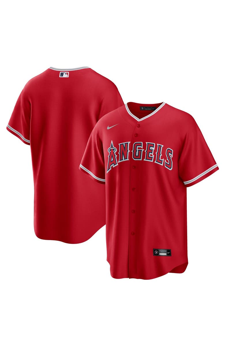 Nike Men's Nike Red Los Angeles Angels Alternate Replica Team Jersey, Main, color, 