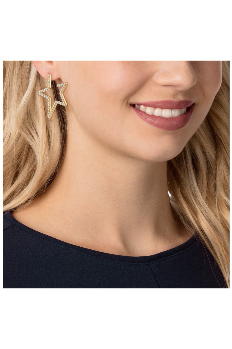 Only Hoop Star Earrings, Alternate, color, GOLD