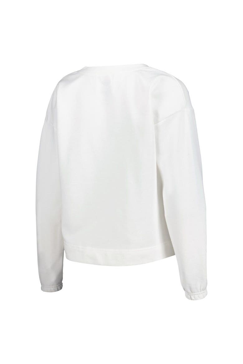 Women's Concepts Sport  White Los Angeles Lakers Sunray Notch Neck Long Sleeve T-Shirt, Alternate, color, White
