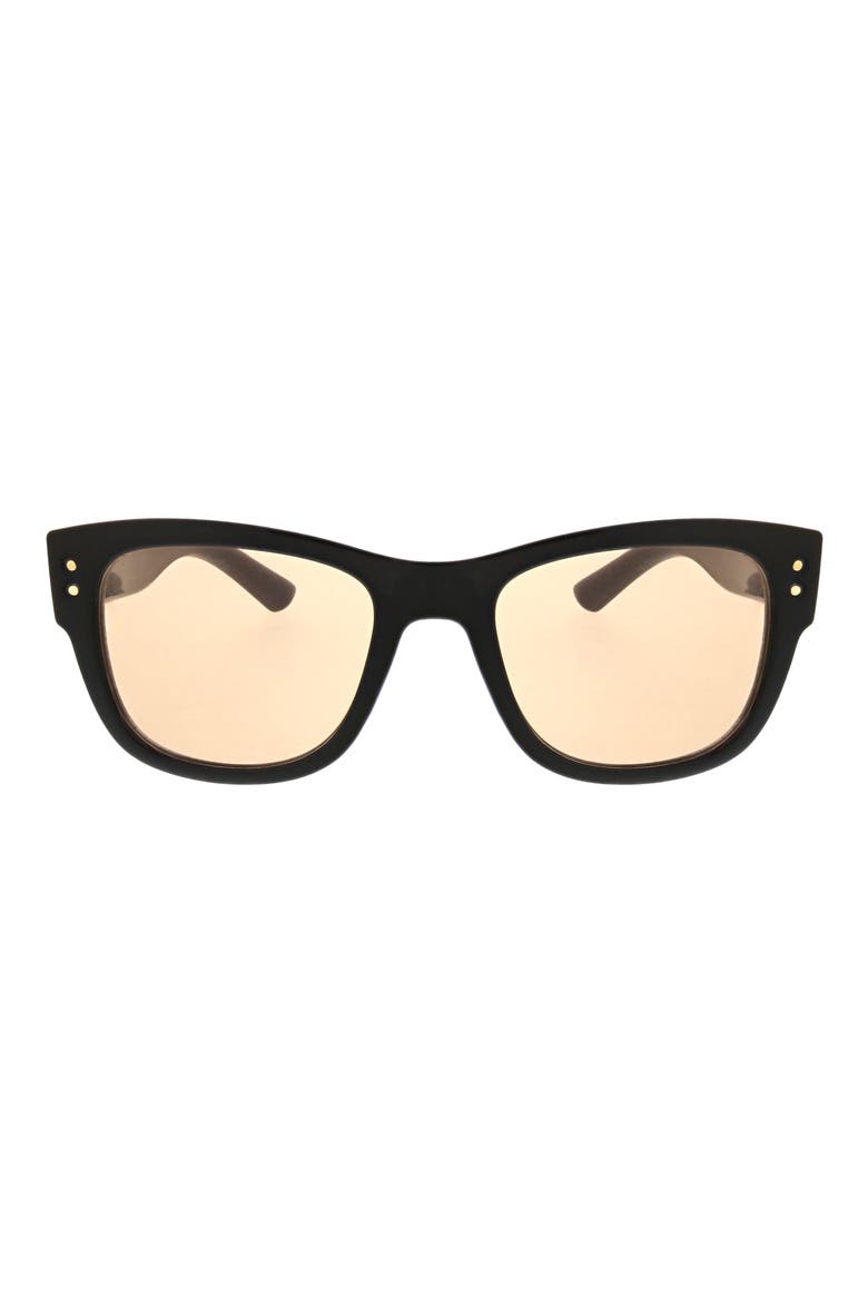 Midsize 52mm Square Sunglasses, Main, color, BLACK / OLIVE