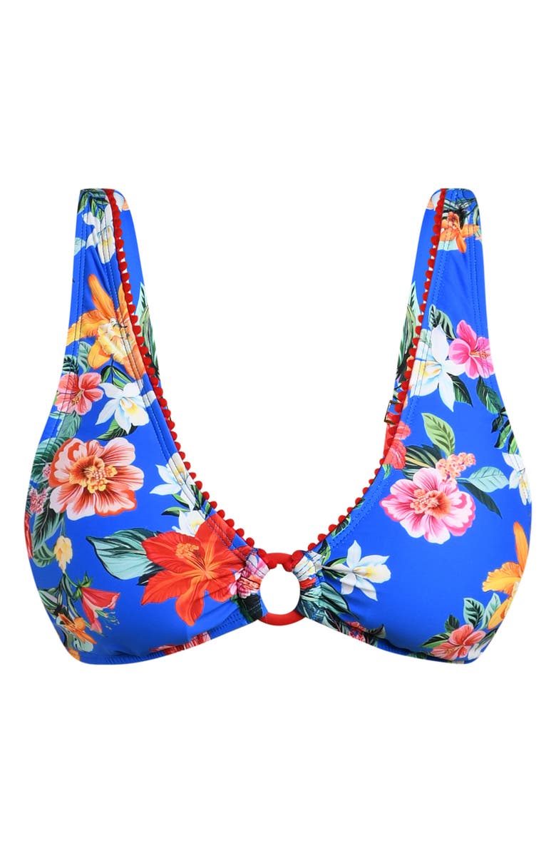 La Blanca Modern O-Ring Bikini Top, Alternate, color, Blue Multi
