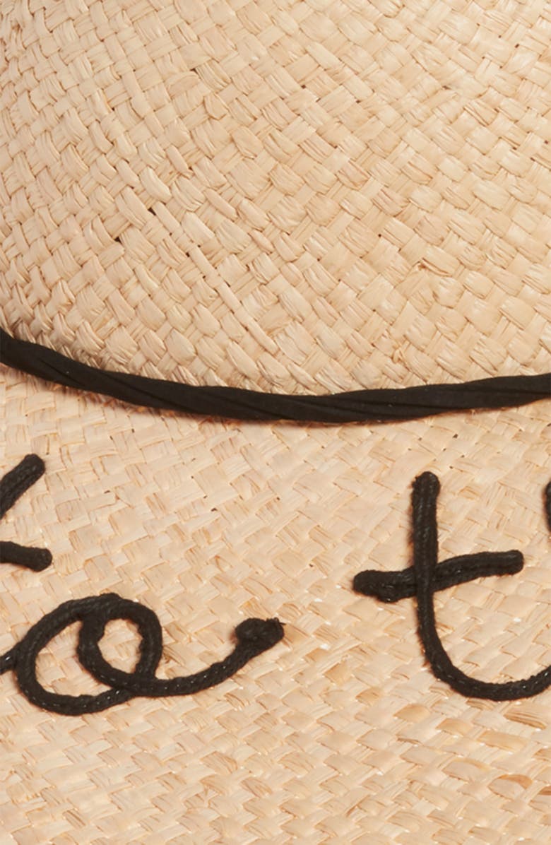 NYC Underground Frayed Edge Floppy Straw Hat, Alternate, color,