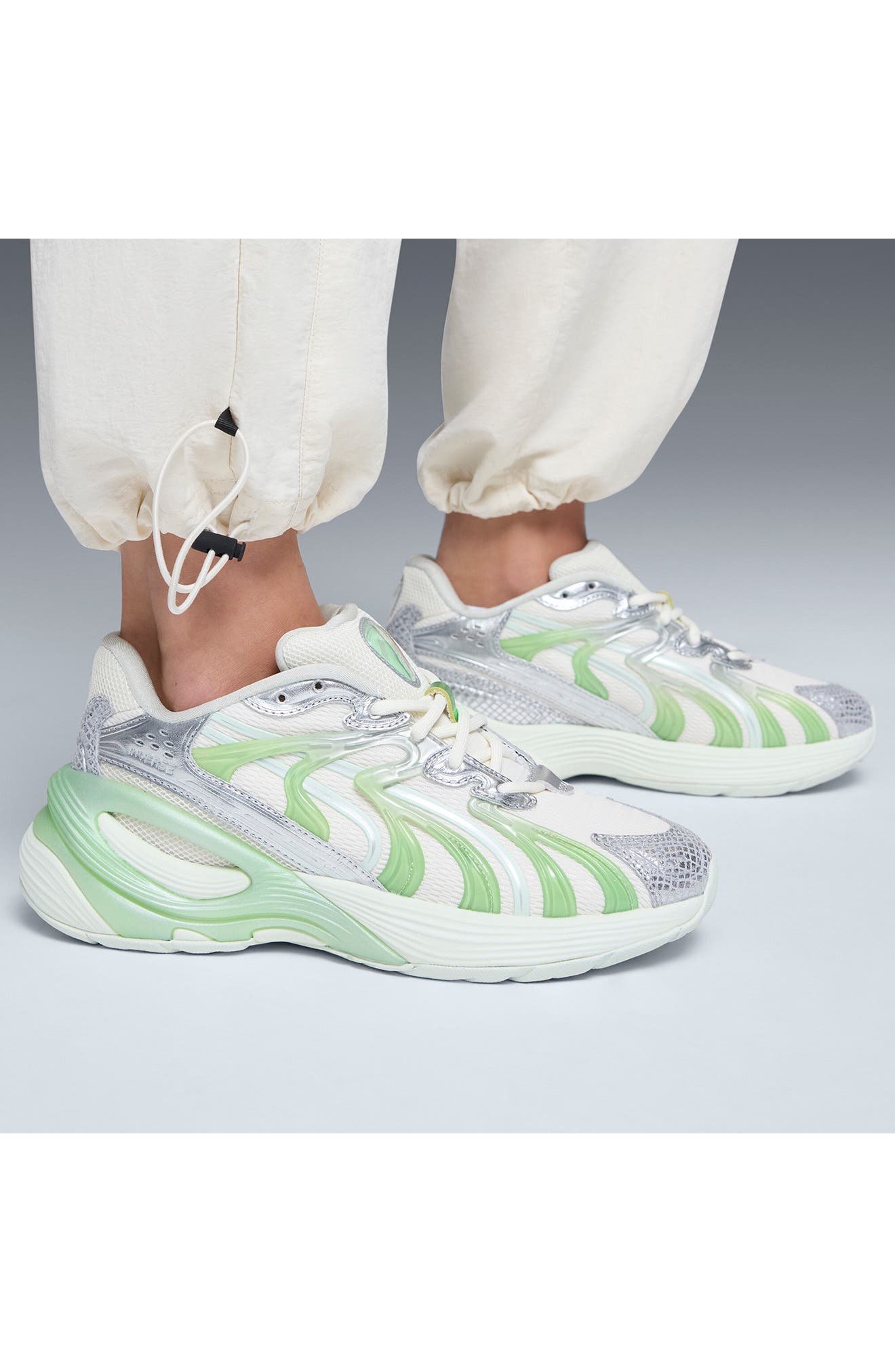 PUMA Inverse Light Beam Sneaker, Alternate, color, Warm White/ Spring Fern/ Sage