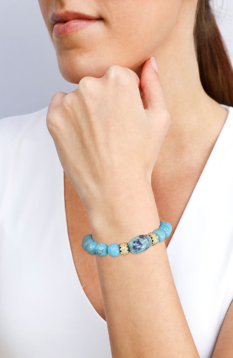 Armenta Blue Magnesite Beaded Bracelet, Alternate, color, Turquoise