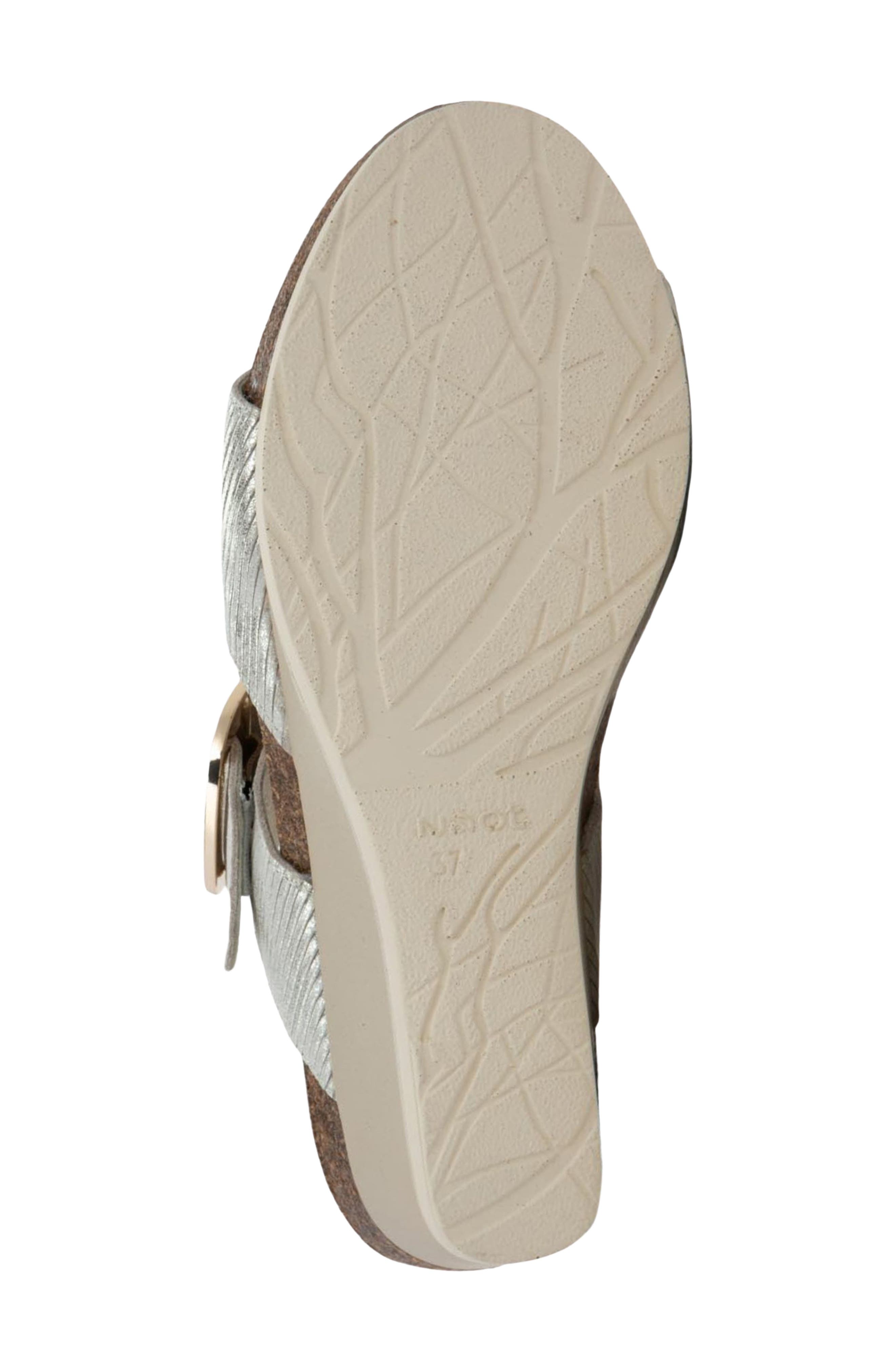 Naot Magic Wedge Sandal, Alternate, color, Platinum Striped