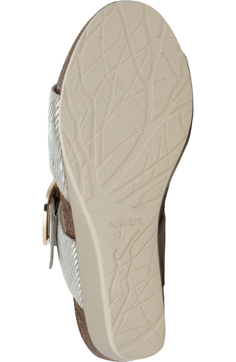 Naot Magic Wedge Sandal, Alternate, color, Platinum Striped