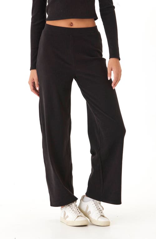 Threads 4 Thought Sabrina Rib Knit Wide Leg Pants in Jet Black 