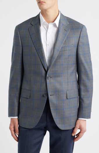 Flynn Classic Fit Grey Plaid Wool Sport Coat