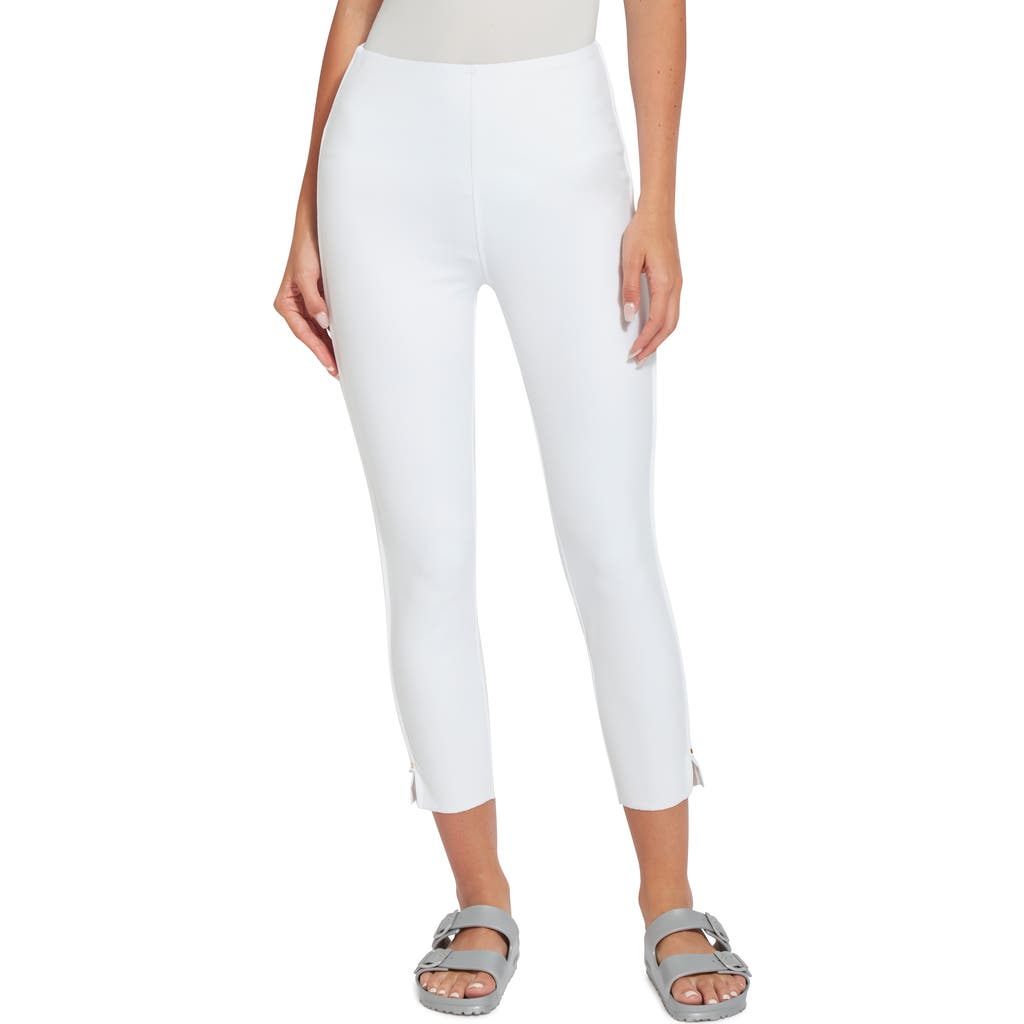 Lyssé Poppy Embroidered Crop Demin Legging In White In White